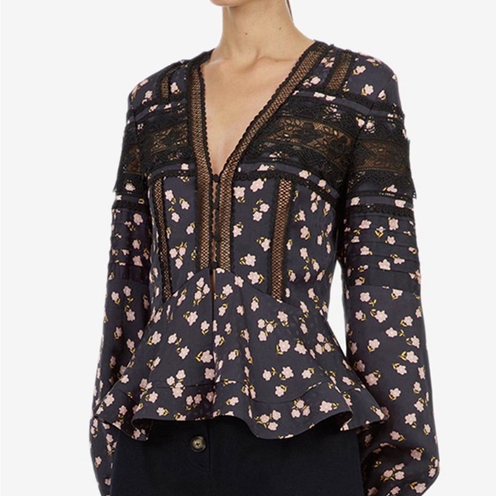 Self-Portrait Ditsy Floral Printed Top